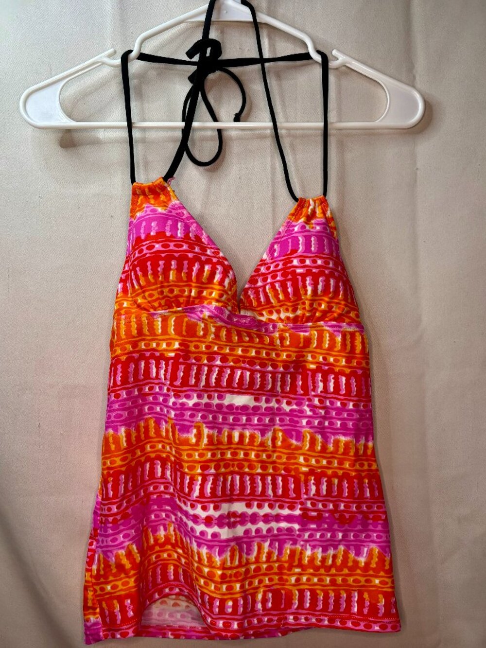 Junior's Women's Mudd Size M - Orange & Pink Swimsuit Top
